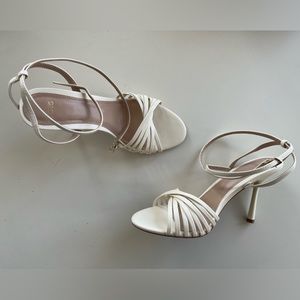 Mango Vicky Stiletto Heel Sandals, Light Beige, cream, off white size 8
